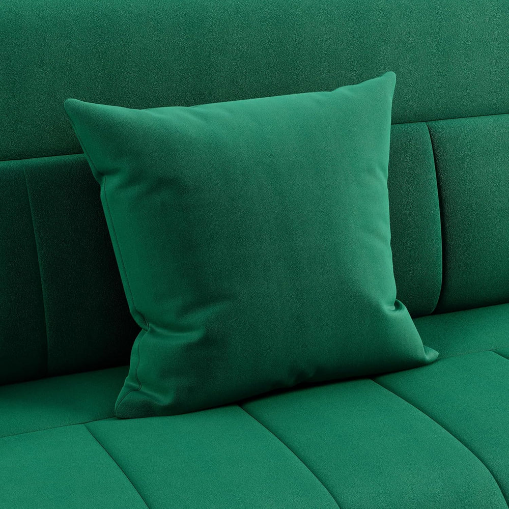 Yaheetech 56.5" Small Sofa 2 Seater Couch with Gold-Tone Legs, Green