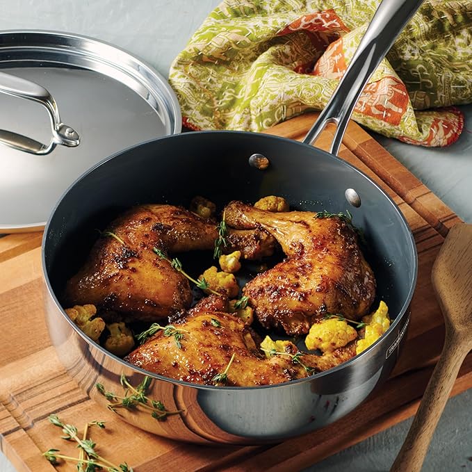 Tramontina Utsava Tri-Ply Clad Stainless Steel 2.9-Quart Saute Pan - Image 2