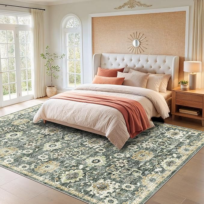 AMADA HOMEFURNISHING 8x10 Washable Area Rug, Low-Profile Large Area Rug - Image 8