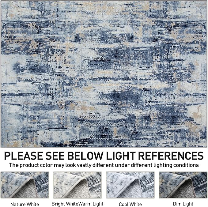 5x7 Area Rugs Washable Rug: Modern Abstract Living Room Rug Soft Anti-Skid Thin - Image 6