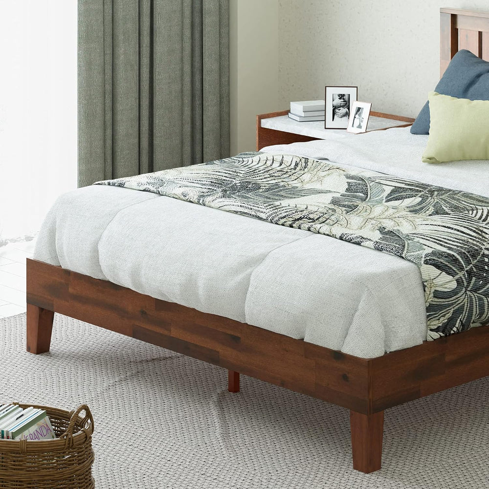 Zinus Vivek Deluxe Wood Platform Bed Frame with Headboard, Full