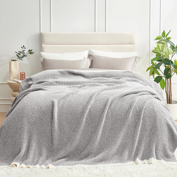 Snuggle Sac Queen Size Bedding Blanket Grey Color, Super Soft Warm Blankets by SnuggleSac