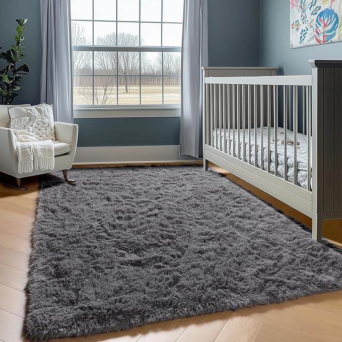ONASAR Grey 8x10 Area Rugs for Living Room, Ultra Soft Plush Thick Shaggy Big - Image 7
