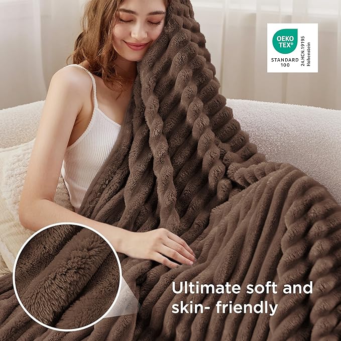 Bedsure GentleSoft Brown Twin XL Blanket - Image 4
