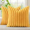 decorUhome Summer Cozy Faux Fur Throw Pillow Covers 22x22 Set of 2 Decorative by decorUhome
