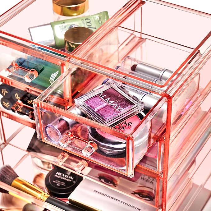 Sorbus Acrylic Makeup Organizer Set, 7-Drawer Vanity & Countertop Cosmetic - Image 5