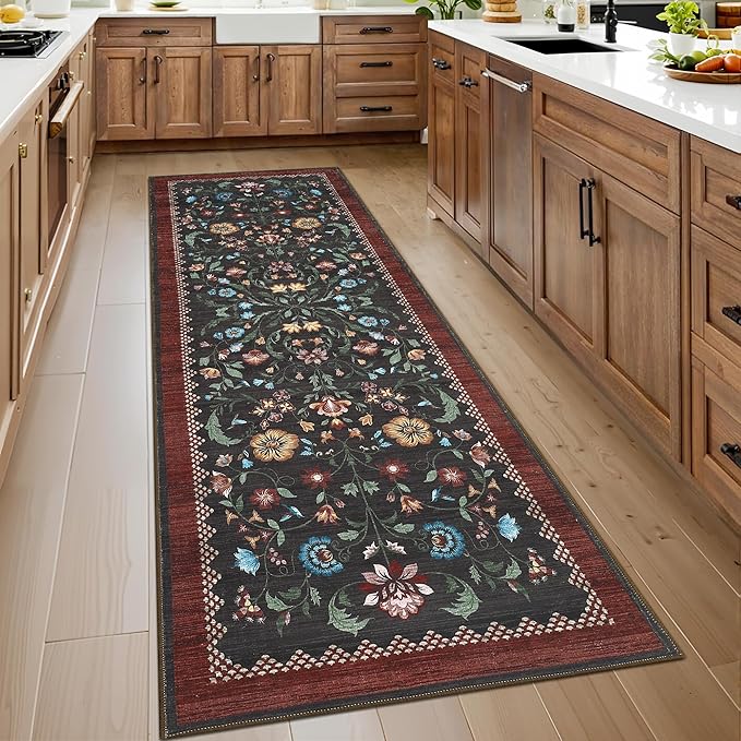 GarveeHome Floral Rug 2.5x10 Runners by GarveeHome