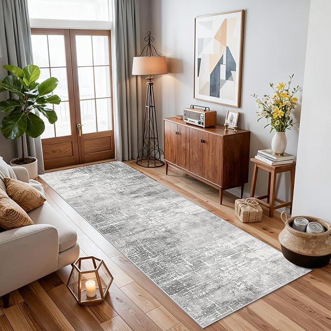 HY HAOYUNLAI Abstract 2x8 Runner: Washable Non-Slip 8ft Hallway Carpet - Image 4