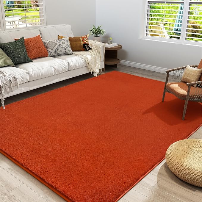 Amearea Large Modern Area Rugs for Bedroom Living Room, 5x8 Feet Orange by AmeareaDirect