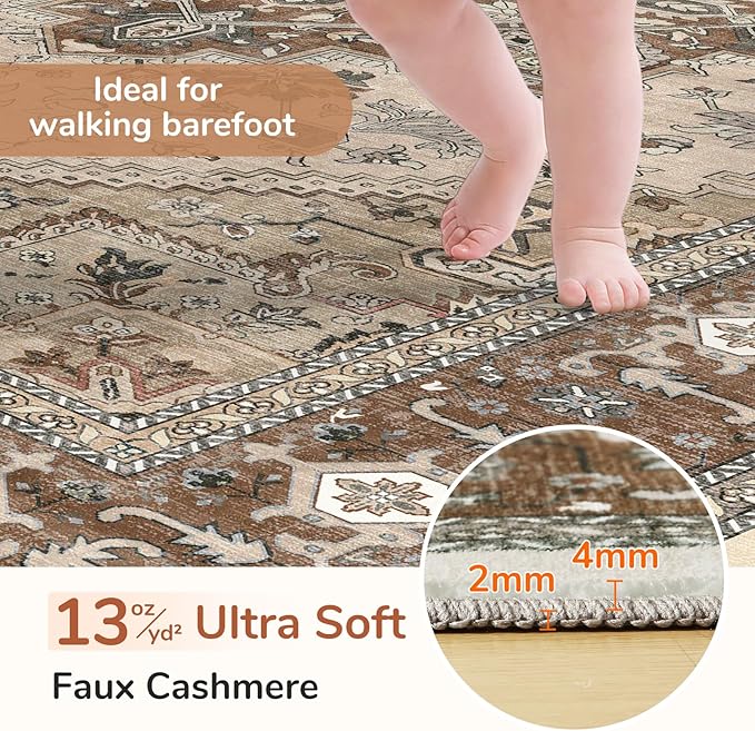 OPPODREAM Soft Area Rugs 4x6, Low-Pile Washable Rugs 4x6 - Image 2
