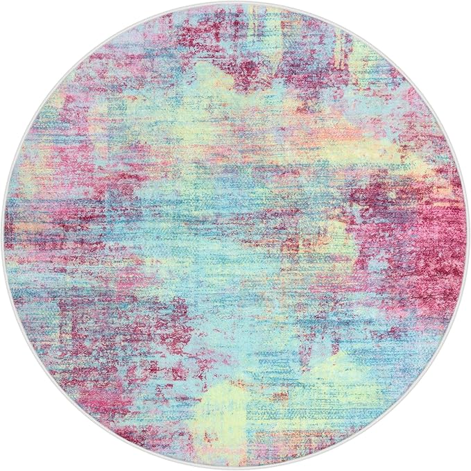 IOHOUZE Round Area Rug 5 Ft Circle Entryway Rugs Round Washable Door Mat Indoor - Image 9