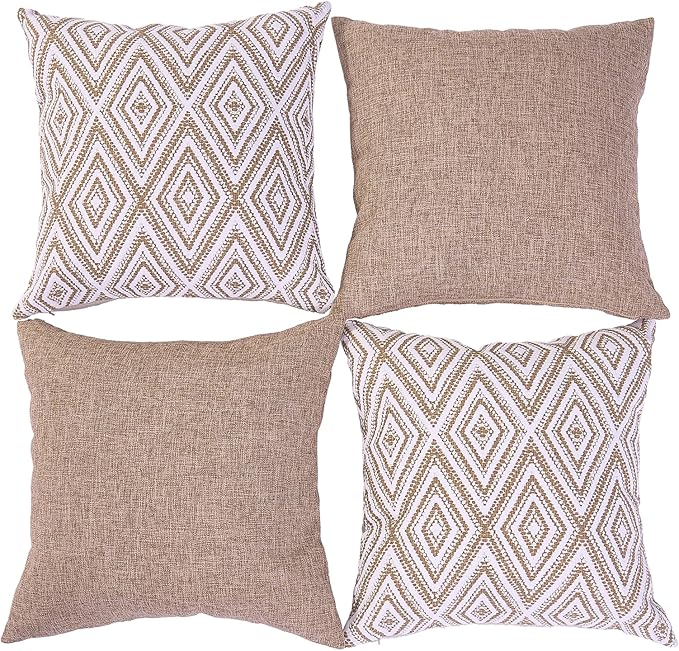 HPUK Decorative Throw Pillow Covers Set of 4 Couch Pillows Linen Cushion Cover - Image 2