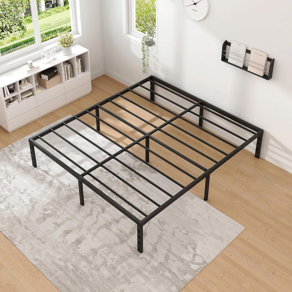 NEW JETO Metal Bed Frame,Full Size Bed Frame with Storage Space,18 Inch