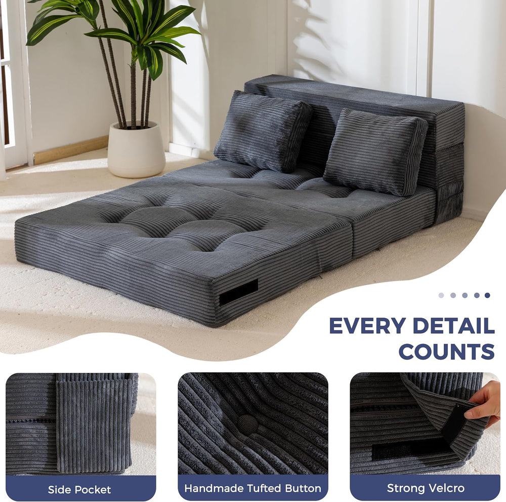 MAXYOYO Convertible Sofa Bed, Fold Out Sofa Couch with Pillow for Adults