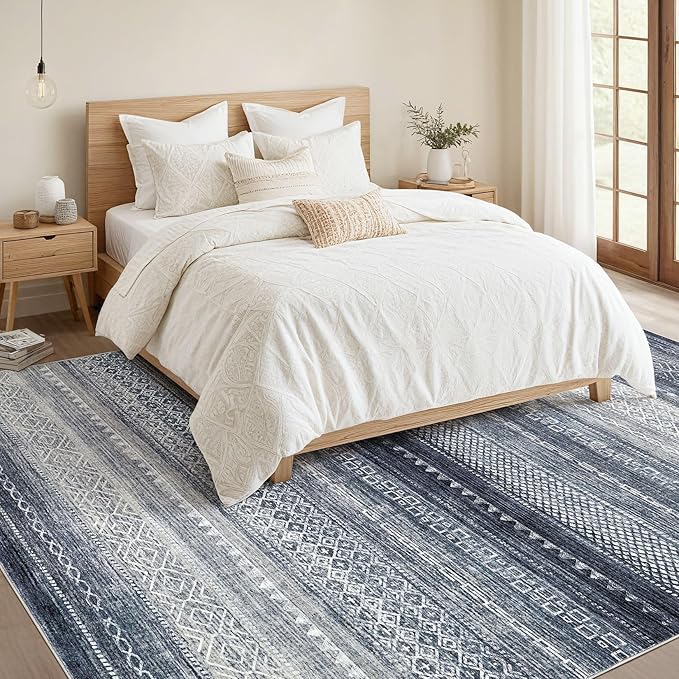 Nakagishi Area Rugs 9x12 Living Room Rug: Washable Boho Large Neutral Modern - Image 5