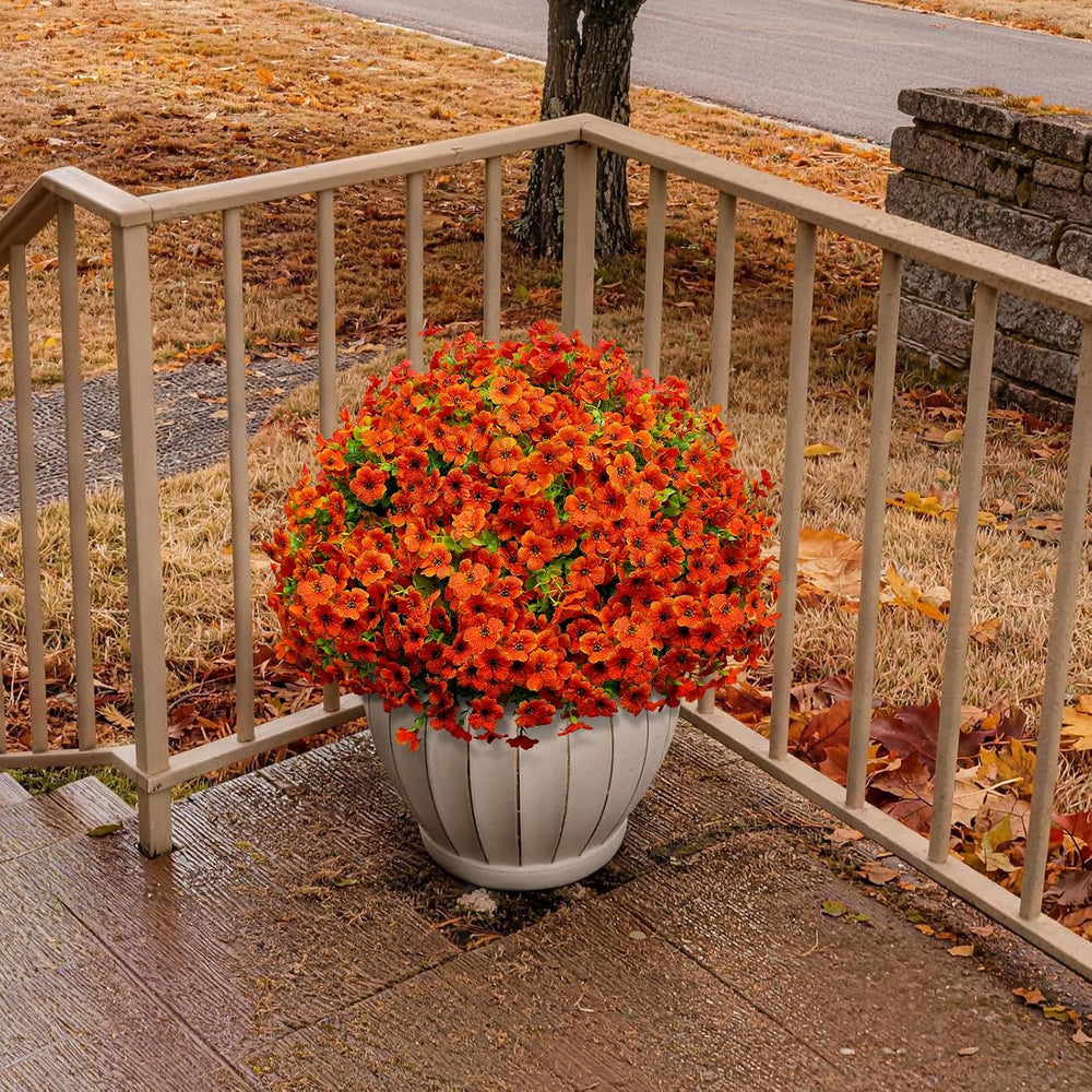 Artificial Fall Mums Outdoor Flowers, UV Resistant Faux Autumn Daisy Plants, ...