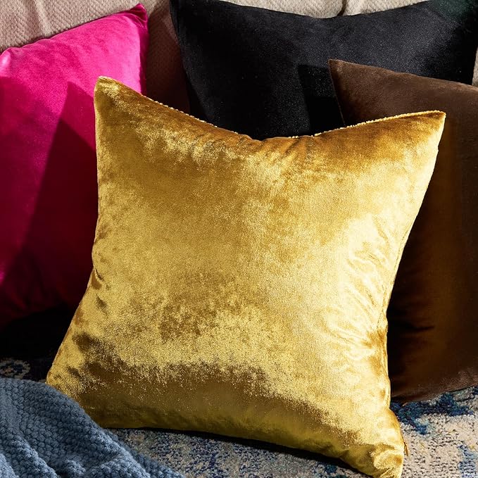 GIGIZAZA Gold Velvet Decorative 20x20 Throw Pillow Covers - Image 6
