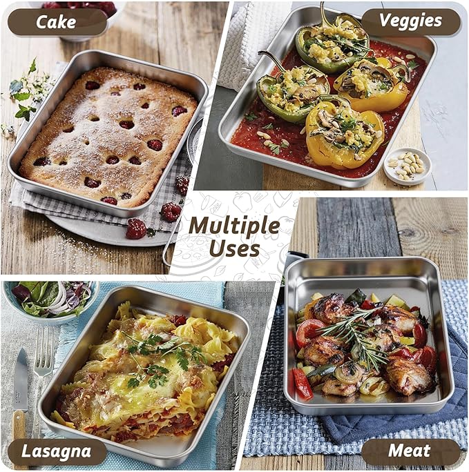 TeamFar Toaster Oven Tray, 6 Pack Stainless Steel Small Baking Sheet Pan Set - Image 6