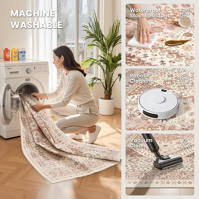 zesthome 8x10 Area Rugs for Living Room, Non-Slip Backing Washable Rugs - Image 5