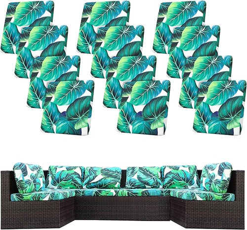 12 Pcs Stretch Patio Cushion Covers, Outdoor Couch Covers Replacement, Outdoor by BIETYONE