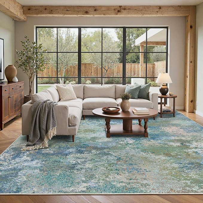 Area Rugs 8x10 for Living Room Bedroom, Modern Abstract Machine Washable Rug - Image 3