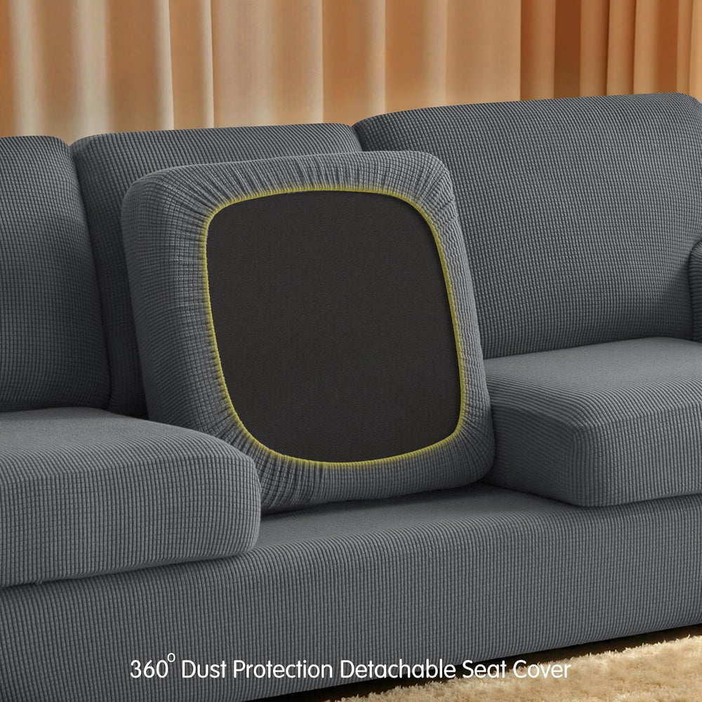 CHUN YI 3 Piece Stretch Armchair Sofa Cover, 1 Seater Couch Slipcover with On...
