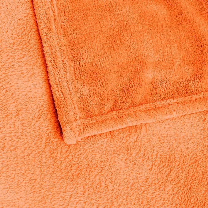 BEDELITE Fleece Blanket Twin Size Orange Throw Blanket - Image 6