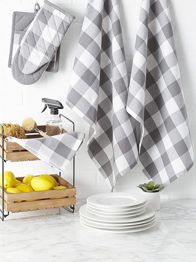 DII Buffalo Check Kitchen Collection, Classic Farmhouse Kitchen Set, Oven Mitt - Image 4