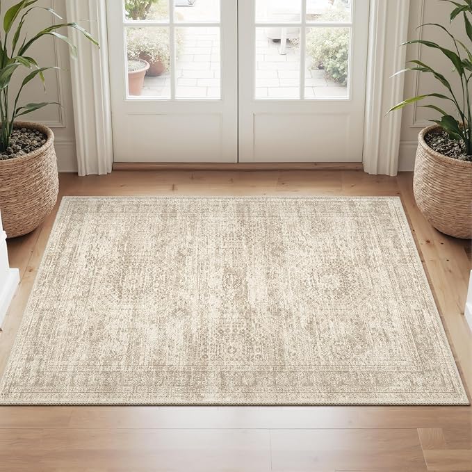 2x3 Washable Rugs for Kitchen, Powder Room Small Area Rug Non-Slip Vintage Low - Image 8