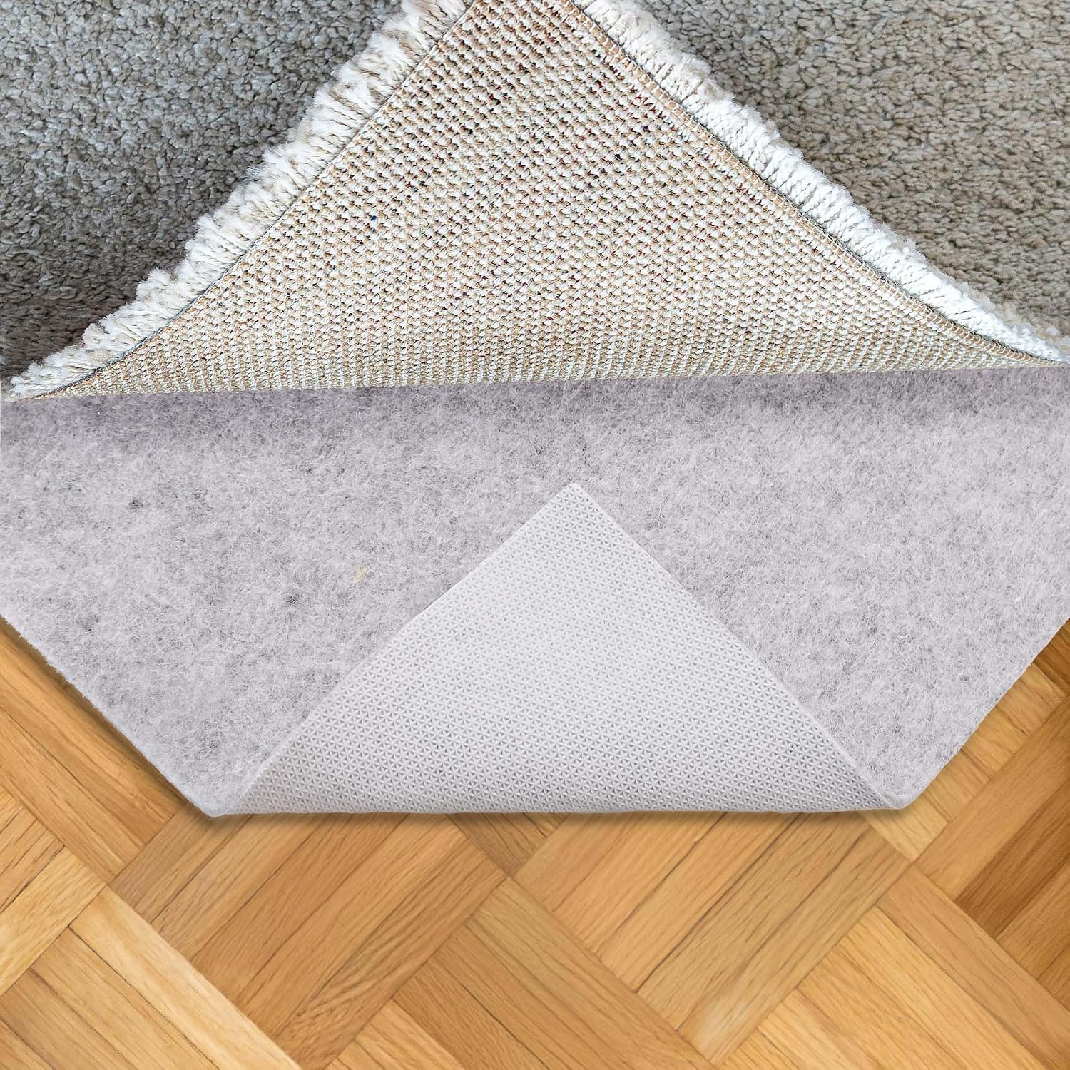 6' x 9' Non Slip Rug Pad Waterproof, 1/4" Thick 100% Felt +Rubber Rug Pad, Under Area Rug Pad Protective Cushioning Rug Pads Carpet Gripper Keep Rugs in Place, Safe for All Floors