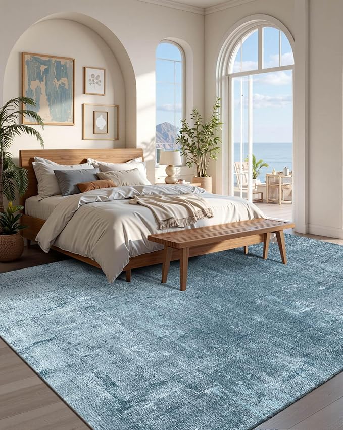 Latte&Fog 6x9 Area Rugs for Living Room Bedroom, Boho Non Slip Low Pile Carpet - Image 4