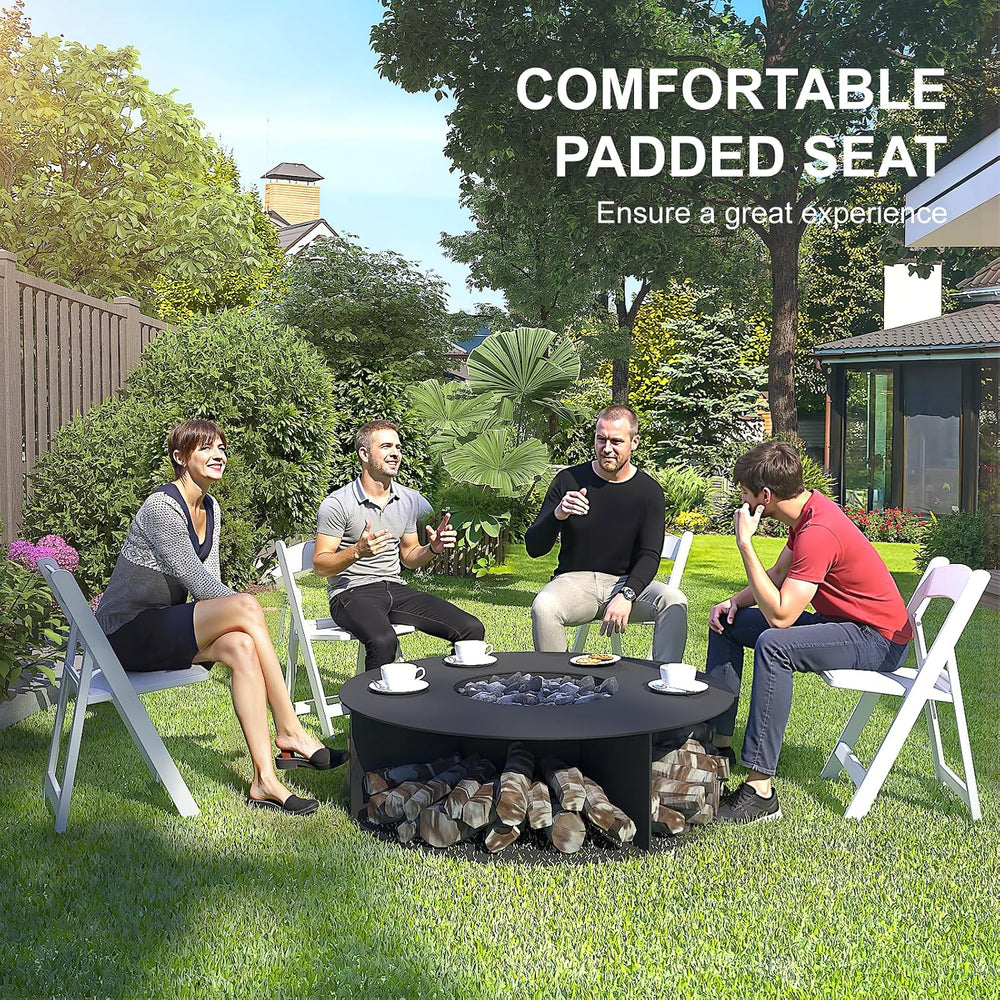 4 Pack Resin Folding Chairs with Cushion for Wedding, Party, Events