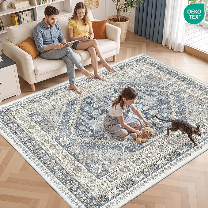 6x9 Area Rugs for Living Room, Soft Low Pile Indoor Washable Rugs for Bedroom - Image 9