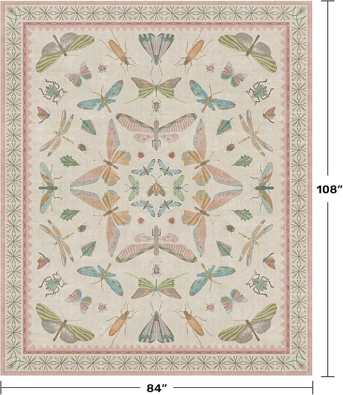 Hazo Haus 7x9 Cute Insect Rugs for Girls Bedroom - Image 2