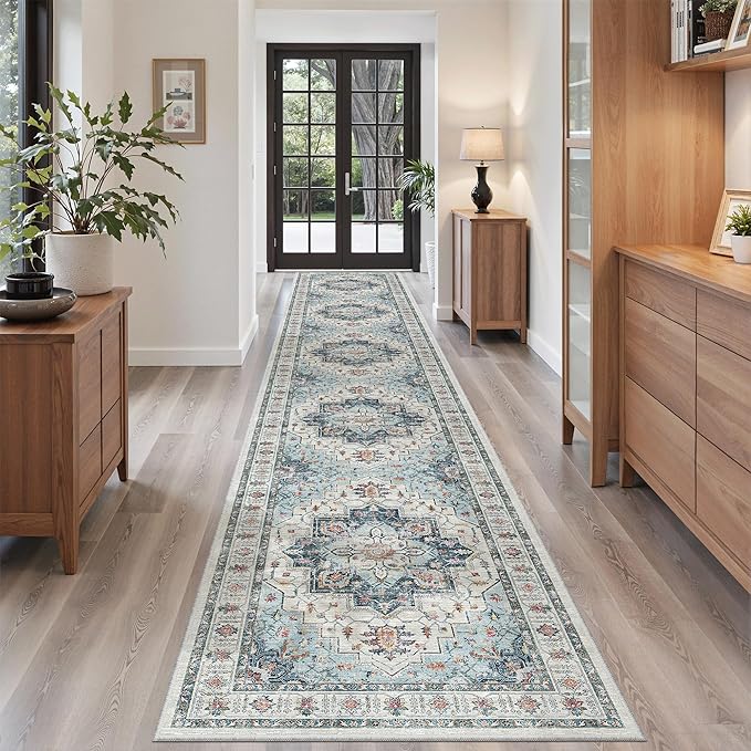 Madane Hallway Runner Rug 2'6''x14' Kitchen Runner, Non Slip Vintage Runners - Image 5