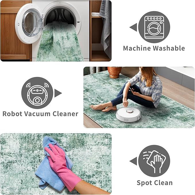 3x12 Washable Hallway Runner Rug: Non Slip Carpet Runners Easy-to-Clean - Image 4
