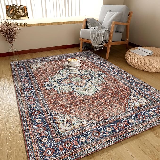Washable Area Rug 3' x 5 ' Vintage Traditional Persian Mat - Image 4