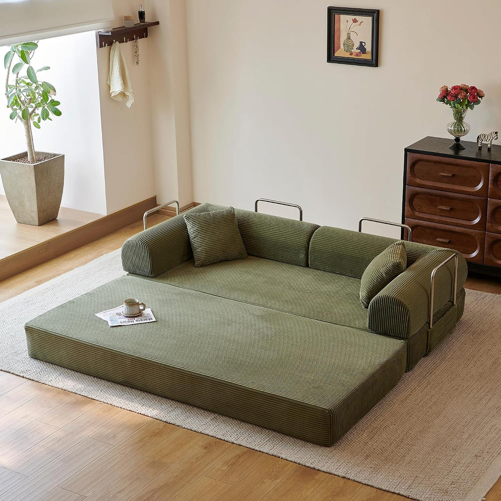 Eafurn 4-in-1 Boneless Convertible Sofa Bed, 79" Folding Mattress Couch ...