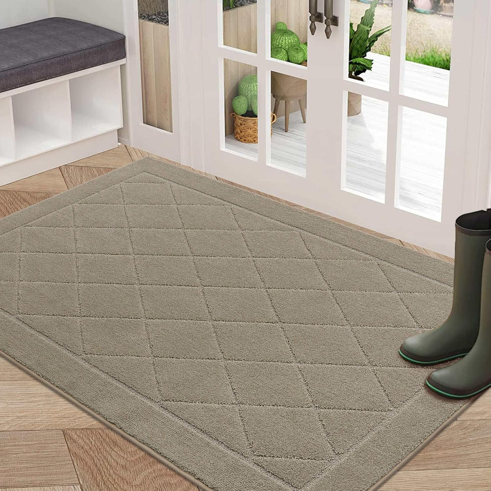 BEQHAUSE Dirt Trapper Door Mat 32" x 48", Doormat Non-Slip, Beige