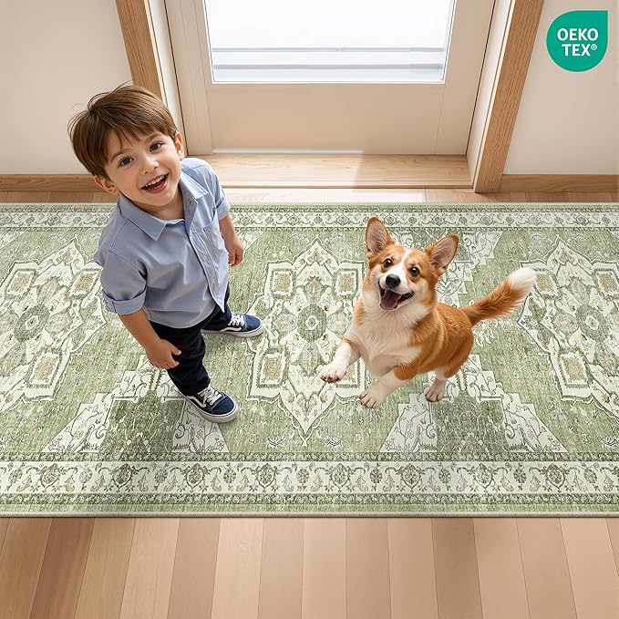 Kitchen Runner Rug Non Slip Washable 2.5x8, Soft Low Pile Entryway Rug Runners - Image 9