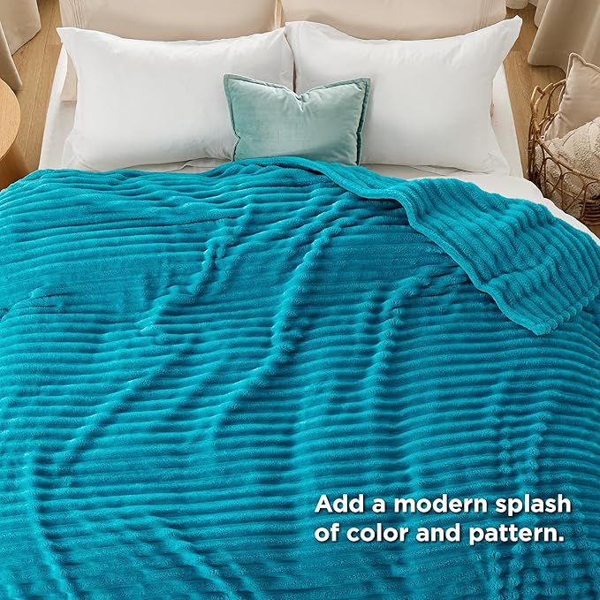 Bedsure GentleSoft Teal California King Size Blanket - Image 5