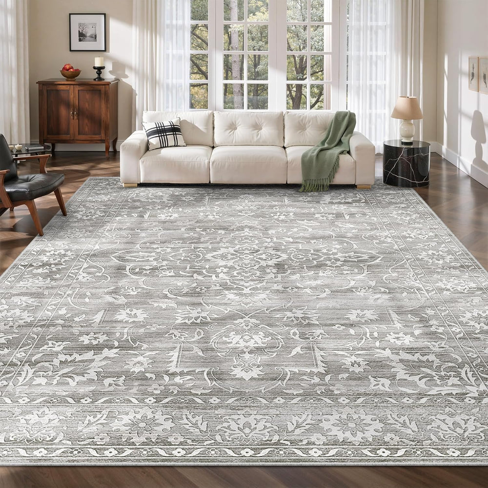 Soalmost 8x10 Area Rugs for Living Room, Washable Bedroom Soft Rug Grey