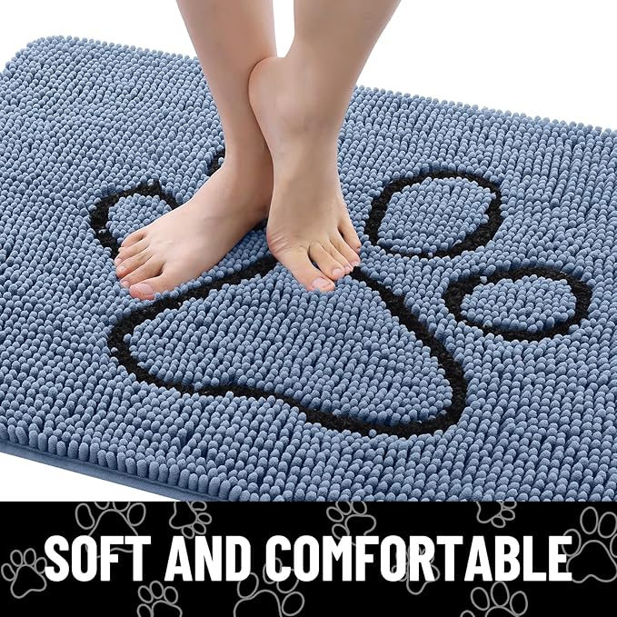 Smiry Dog Door Mat for Muddy Paws, Absorbent Dirt Trapper Non Slip Quick Dry - Image 4