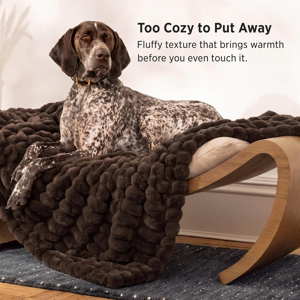 Bedsure Soft Double-Sided Faux Fur Throw Blanket, Chestnut Brown, 50"x60...