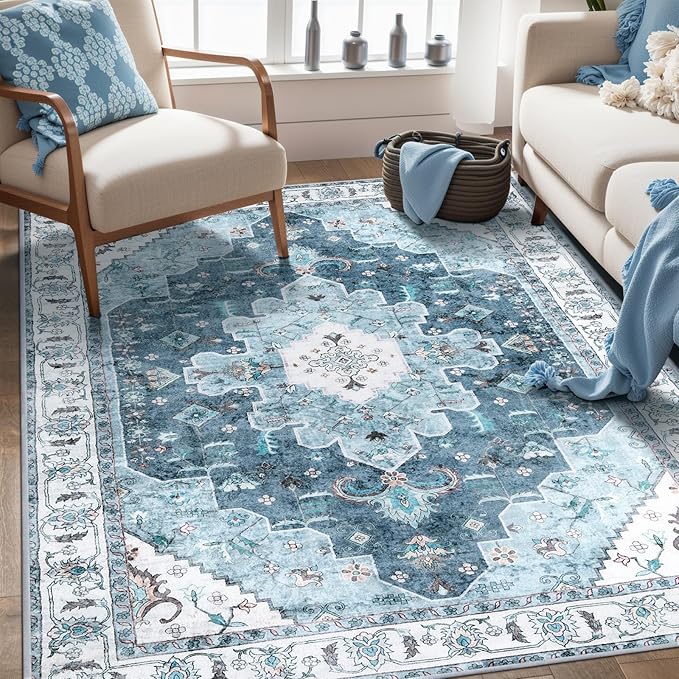 SERISSA Area Rug 3x5 Boho Blue Rugs - Image 8