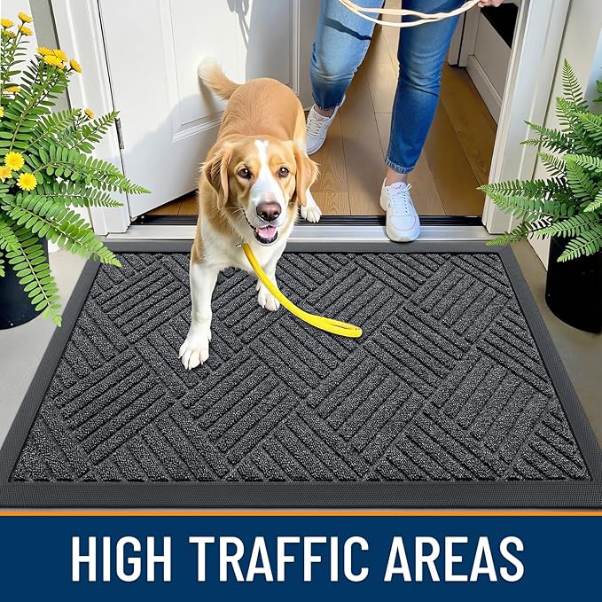 OLANLY Front Door Mat Outside Entrance 47x23, Heavy Duty Sturdy Natural Rubber - Image 5