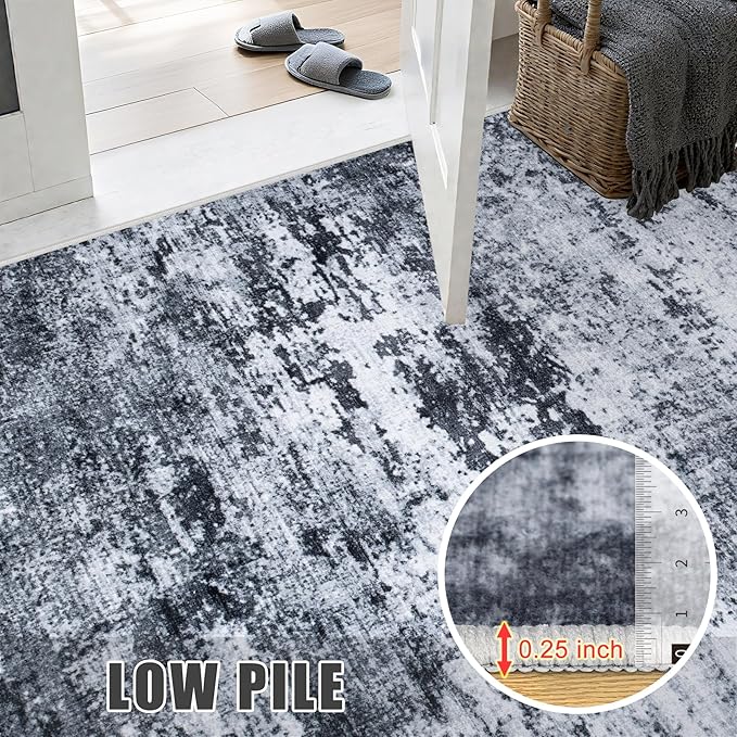 4x6 Area Rug Living Room Rug: Washable Modern Abstract Soft Thin Rug Indoor - Image 7