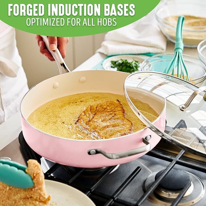GreenLife Artisan Healthy Ceramic Nonstick, 5QT Saute Pan Jumbo Cooker - Image 2