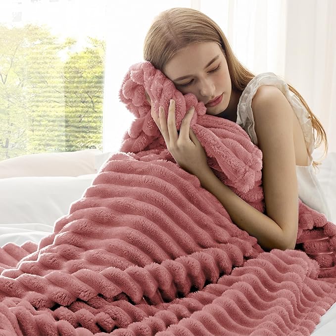 Bedsure GentleSoft Brick Dust Fleece Throw Blanket - Image 3