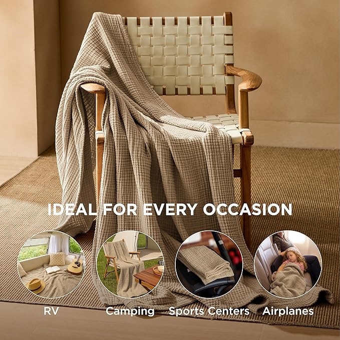 Bedsure 100% Cotton Muslin Blankets - Image 4